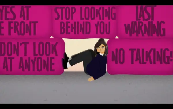 Still from the YouTube video on the mental health impacts of isolation in schools